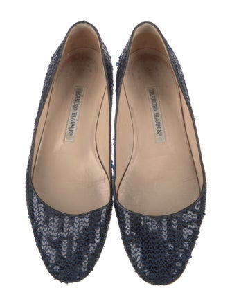 Manolo Blahnik Sequins Animal Print Ballet Flats