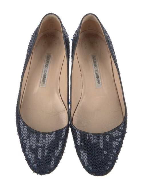 Manolo Blahnik Sequins Animal Print Ballet Flats
