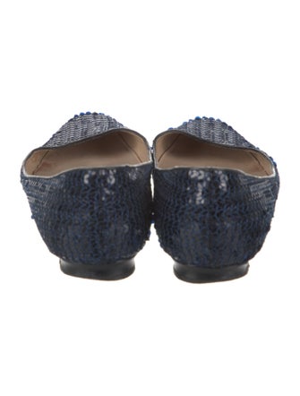 Manolo Blahnik Sequins Animal Print Ballet Flats