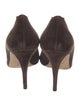 Manolo Blahnik Suede Scalloped Accent Pumps