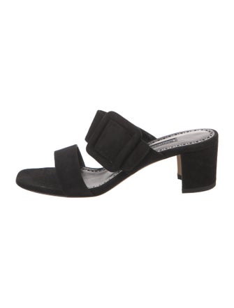 Manolo Blahnik Gable Suede Slides