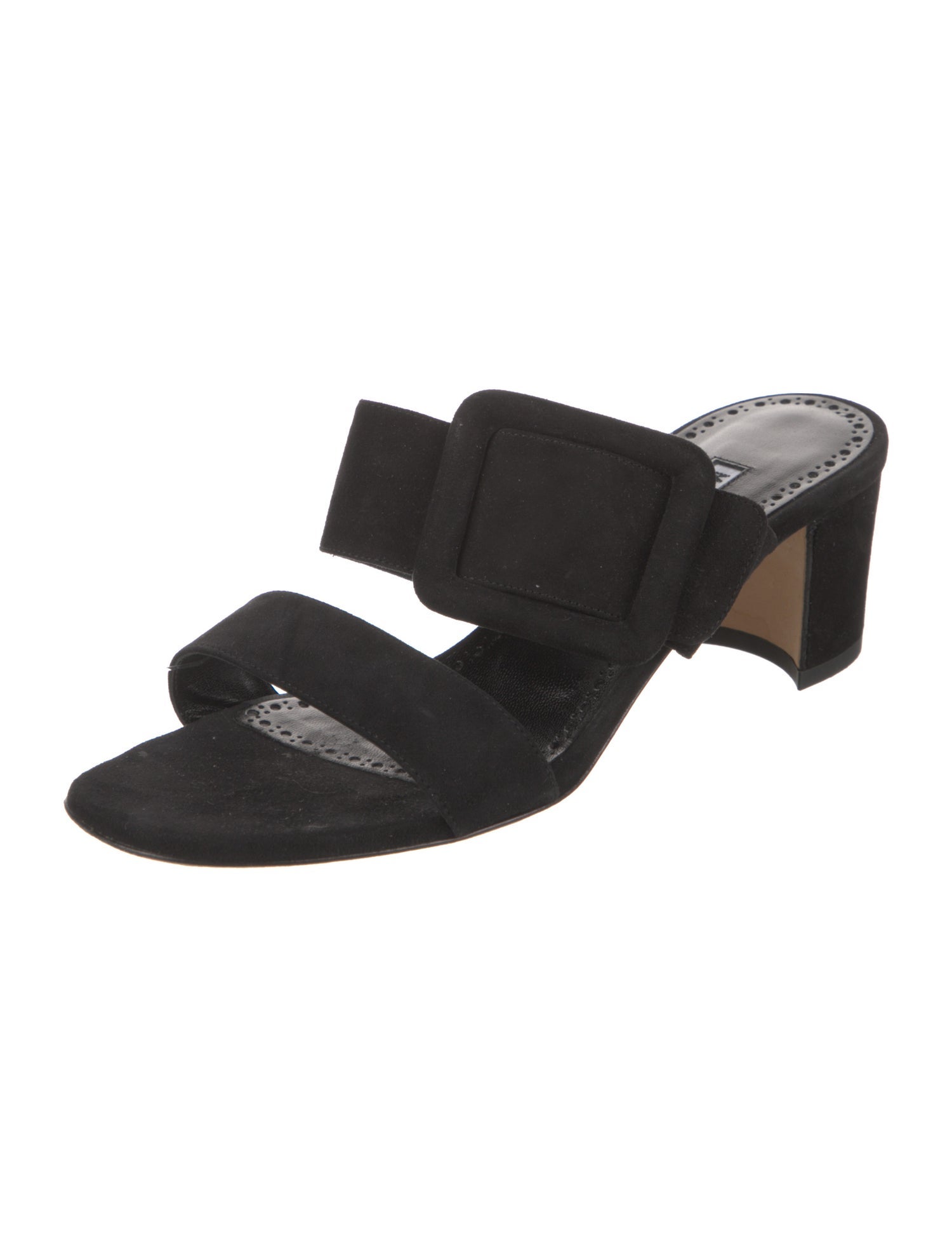 Manolo Blahnik Gable Suede Slides