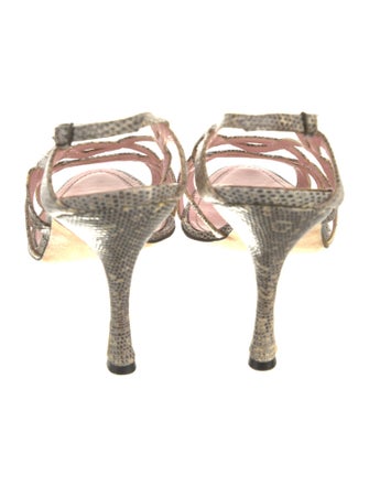 Manolo Blahnik Lizard Slingback Sandals