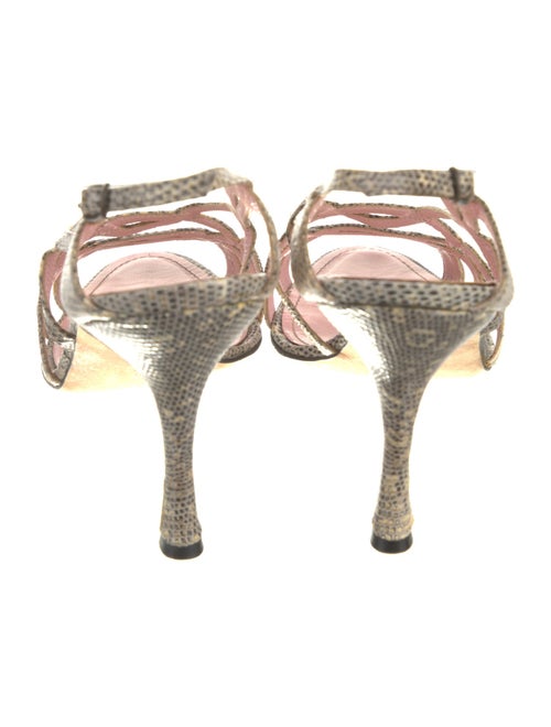 Manolo Blahnik Lizard Slingback Sandals