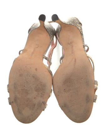 Manolo Blahnik Lizard Slingback Sandals