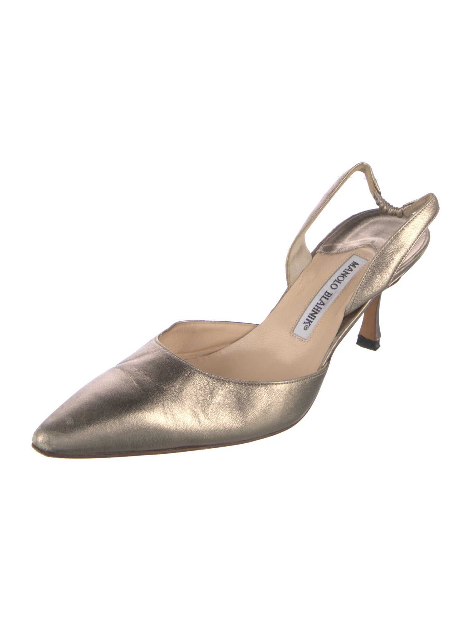 Manolo Blahnik Leather Slingback Pumps