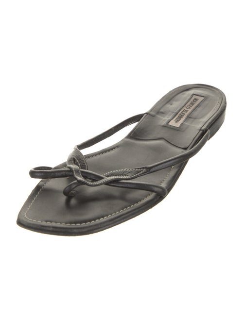 Manolo Blahnik Leather Slides