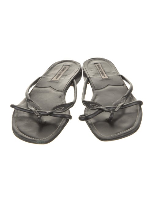 Manolo Blahnik Leather Slides