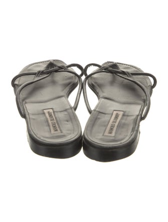 Manolo Blahnik Leather Slides