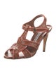 Manolo Blahnik Leather Scalloped Accent T-Strap Sandals