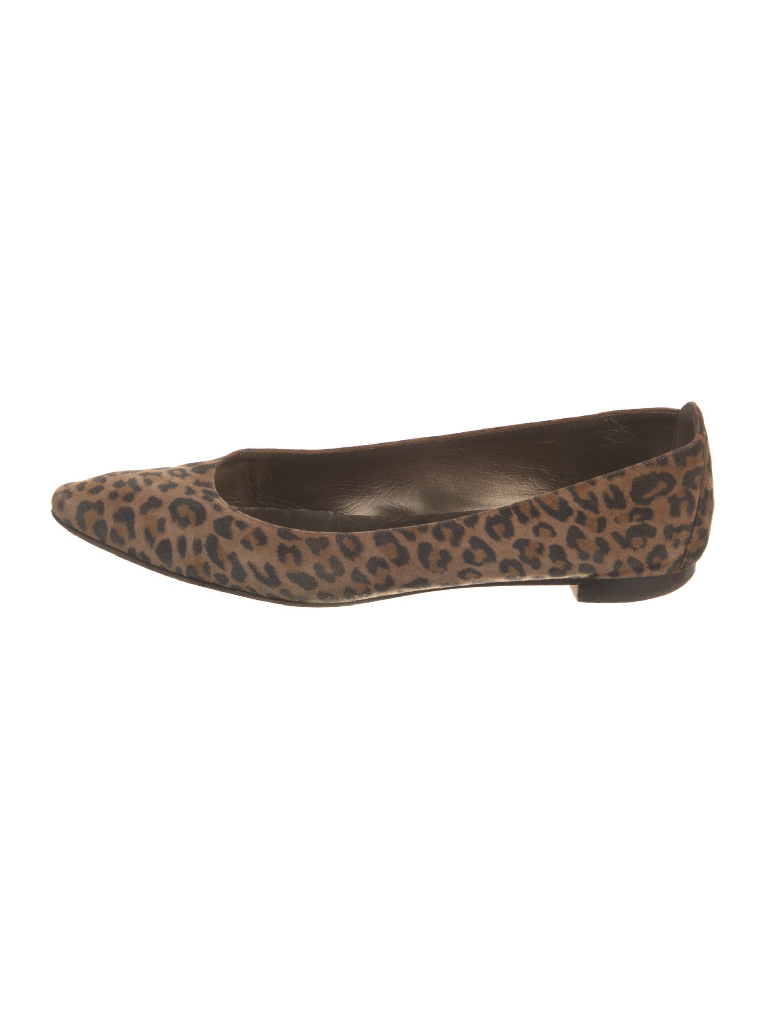 Manolo Blahnik Suede Animal Print Flats