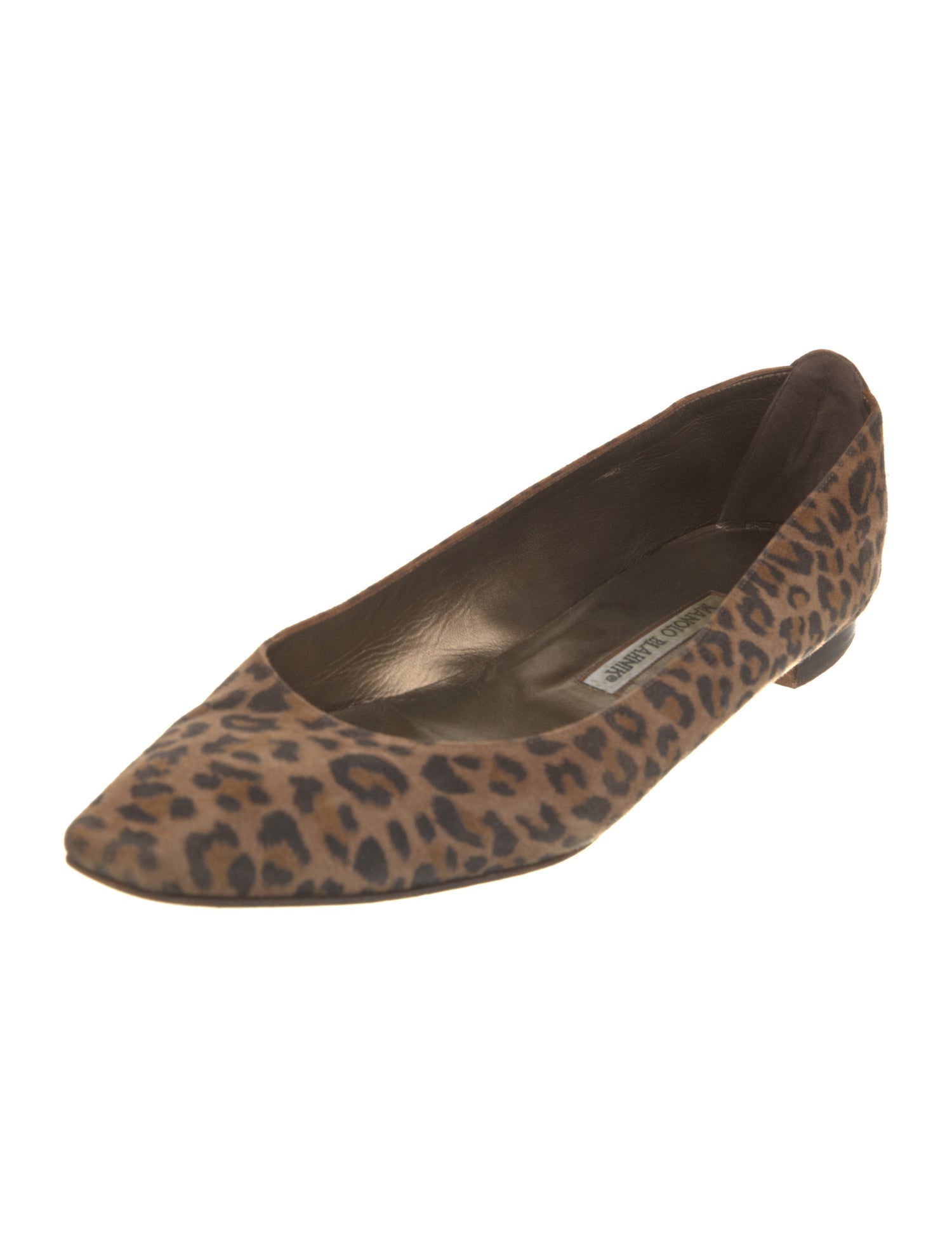 Manolo Blahnik Suede Animal Print Flats