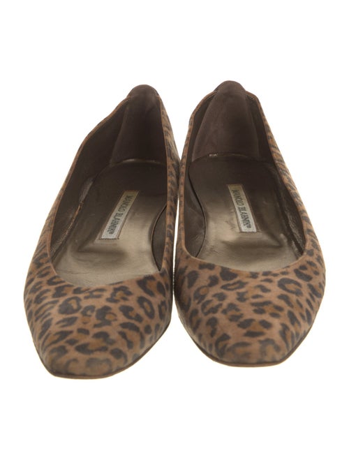 Manolo Blahnik Suede Animal Print Flats