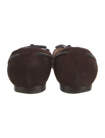 Manolo Blahnik Suede Bow Accents Flats