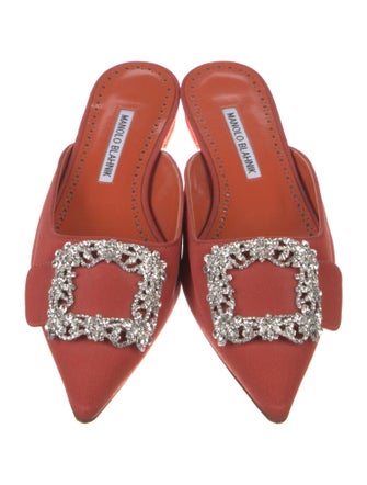 Manolo Blahnik Crystal Embellishments Mules