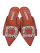 Manolo Blahnik Crystal Embellishments Mules