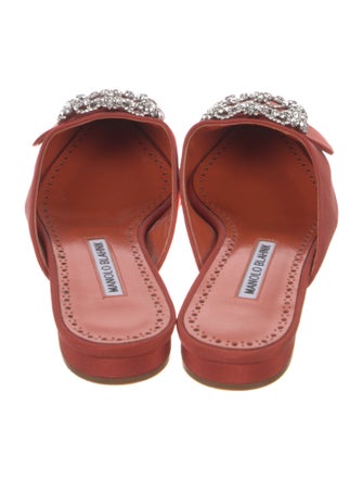 Manolo Blahnik Crystal Embellishments Mules