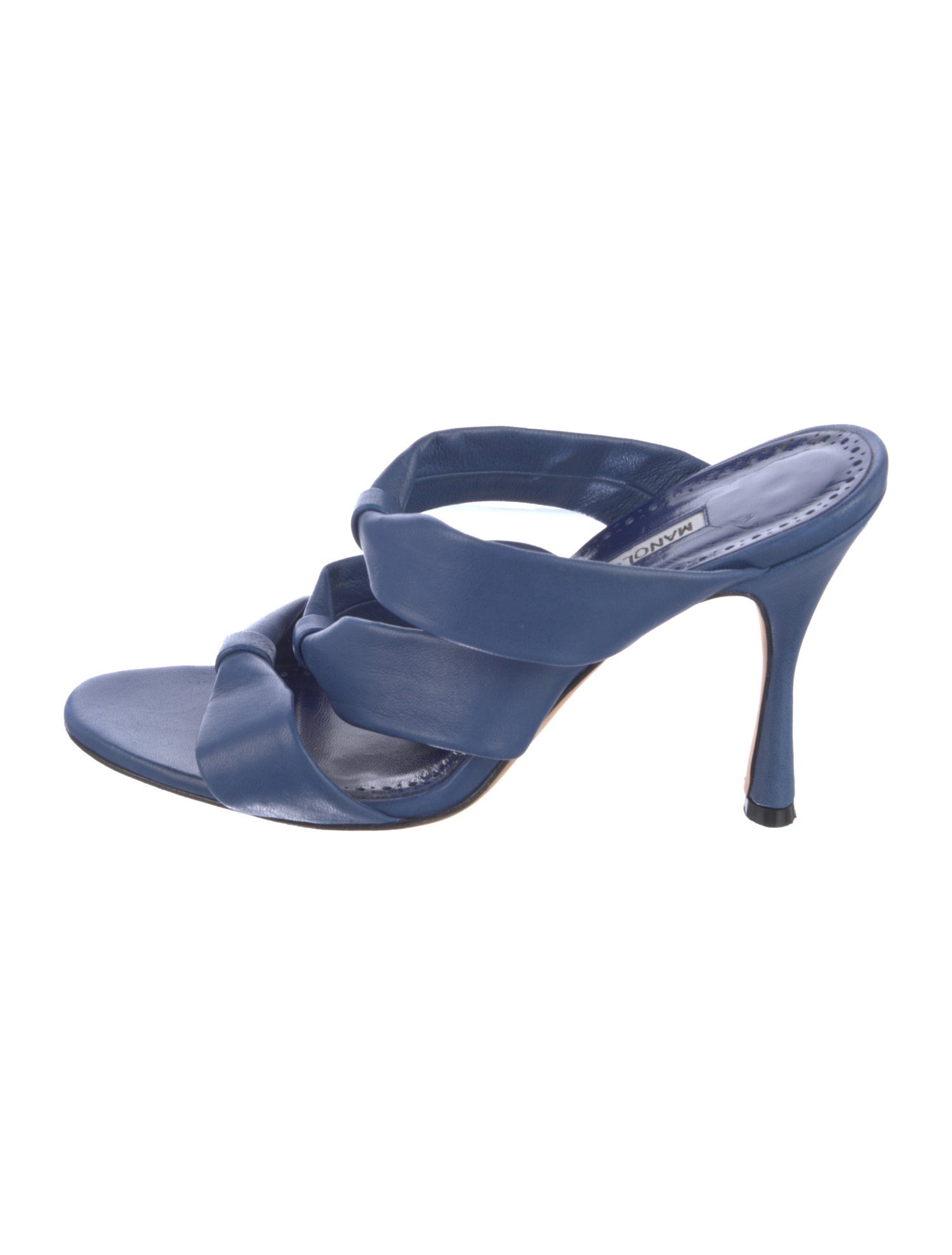 Manolo Blahnik Gyrica Leather Slides