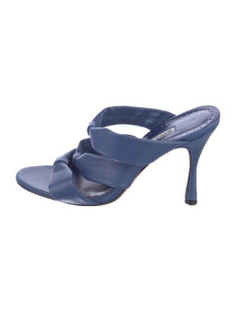 Manolo Blahnik Gyrica Leather Slides