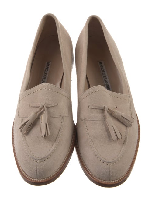 Manolo Blahnik Suede Tassel Accents Loafers