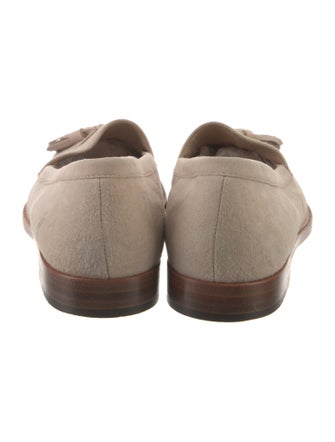 Manolo Blahnik Suede Tassel Accents Loafers