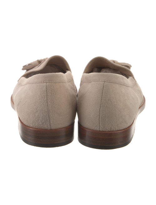 Manolo Blahnik Suede Tassel Accents Loafers