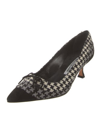 Manolo Blahnik Printed Bow Accents Pumps