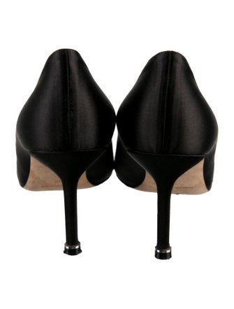 Manolo Blahnik Satin Crystal Embellishments Pumps