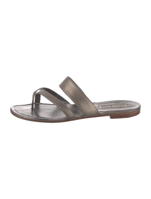 Manolo Blahnik Leather Slides