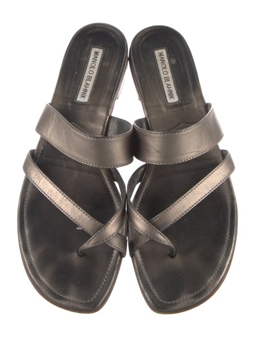 Manolo Blahnik Leather Slides