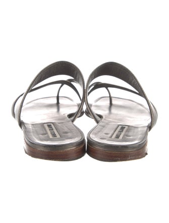 Manolo Blahnik Leather Slides