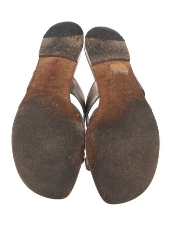 Manolo Blahnik Leather Slides