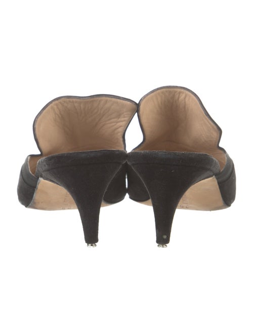 Manolo Blahnik Suede Bow Accents Mules