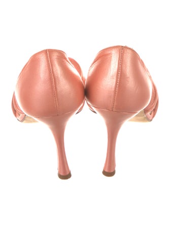 Manolo Blahnik Leather Crystal Embellishments T-Strap Sandals