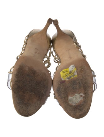 Manolo Blahnik Leather Animal Print Gladiator Sandals