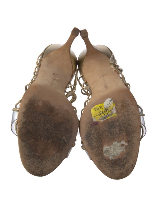 Manolo Blahnik Leather Animal Print Gladiator Sandals