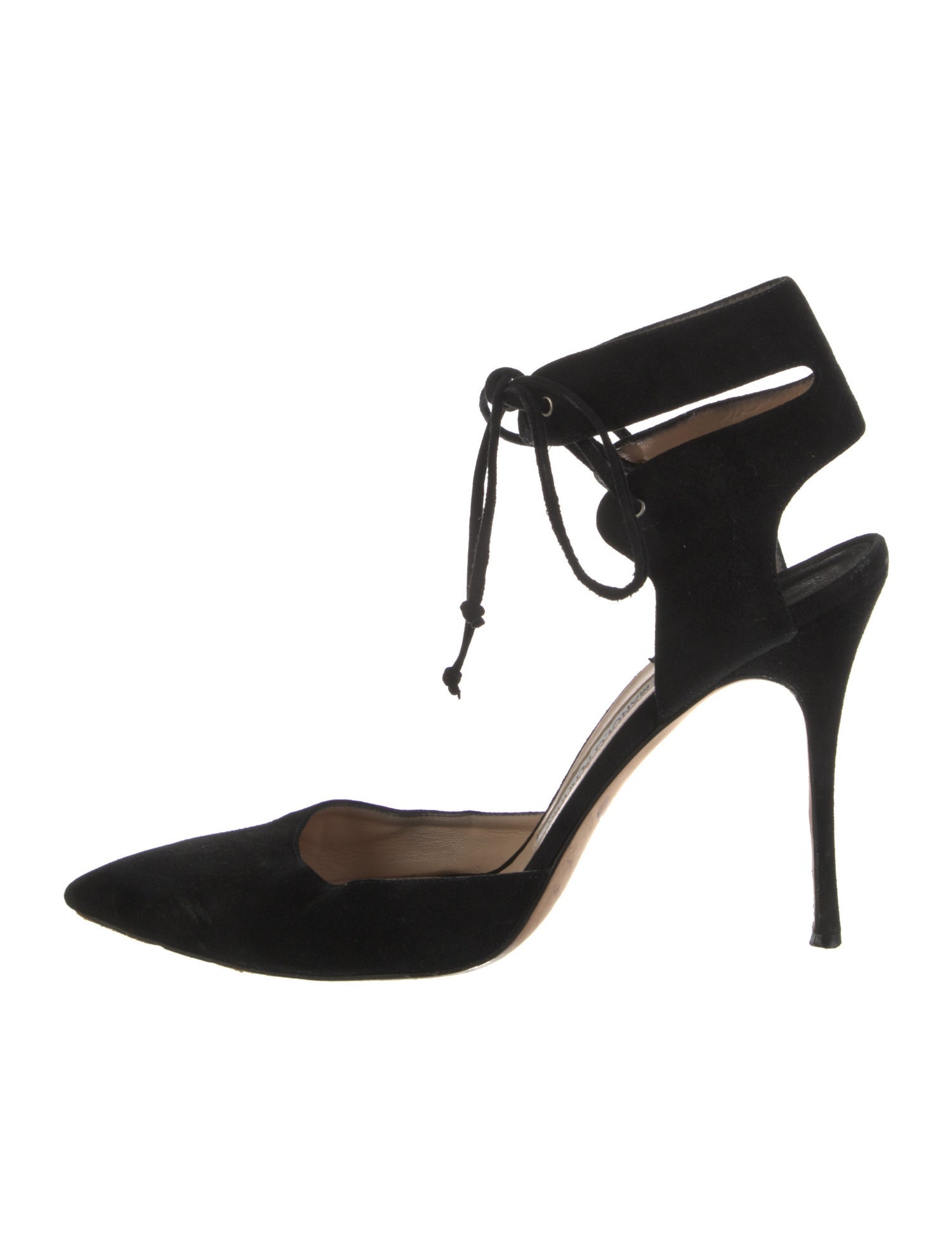 Manolo Blahnik Suede D'Orsay Pumps