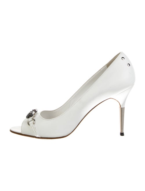 Manolo Blahnik Leather Printed Slingback Sandals