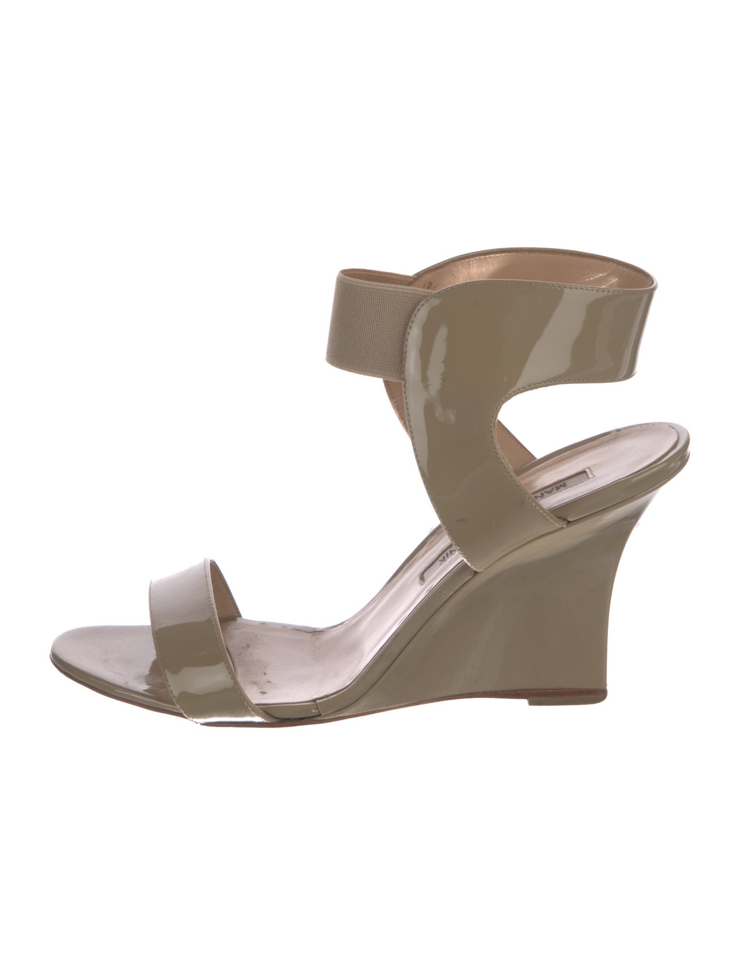 Manolo Blahnik Patent Leather Slingback Sandals