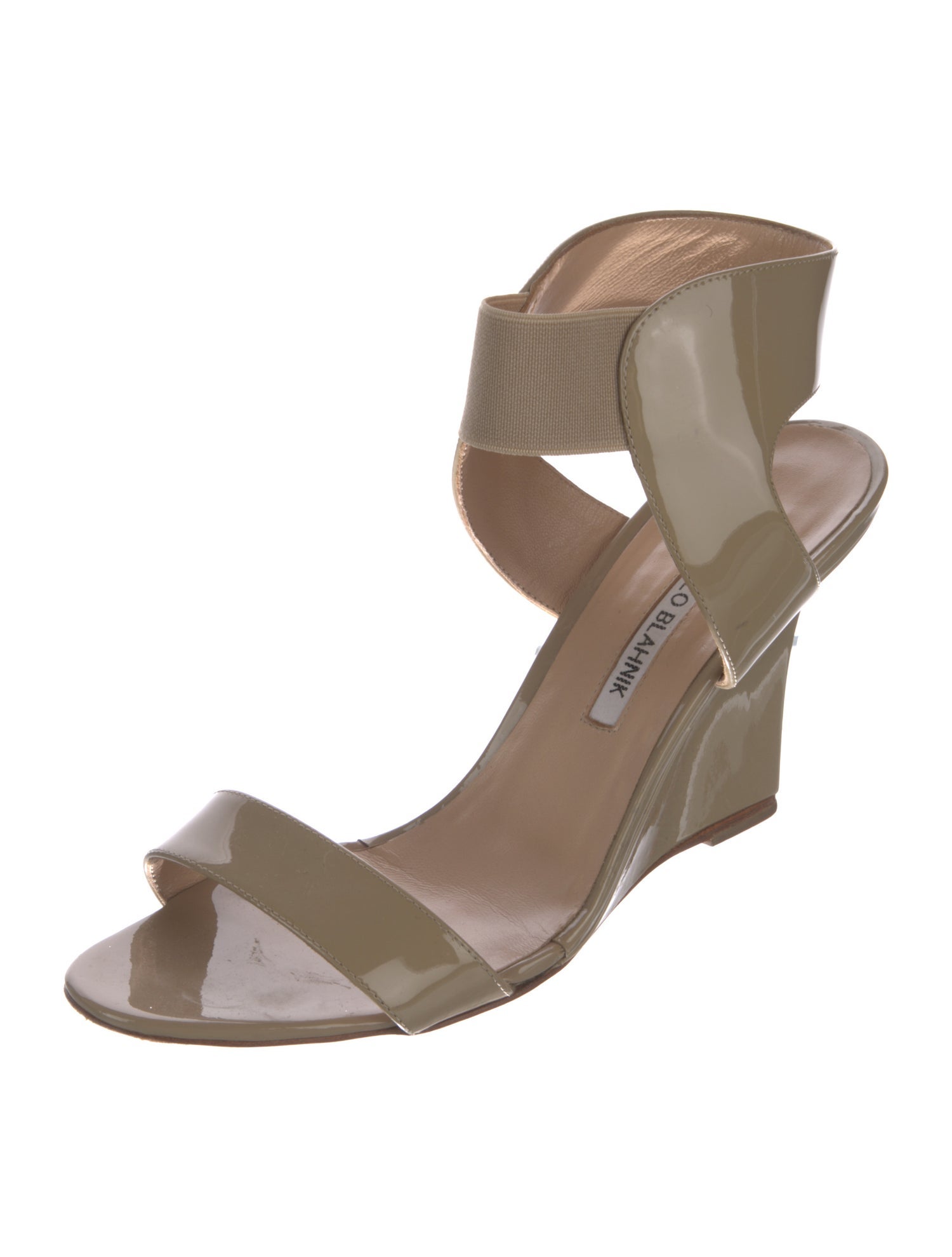 Manolo Blahnik Patent Leather Slingback Sandals