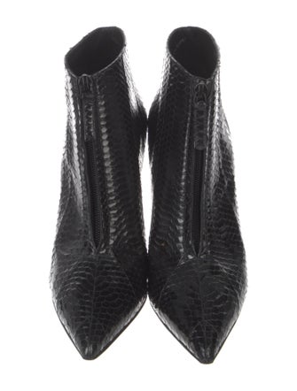 Manolo Blahnik Snakeskin Animal Print Lace-Up Boots