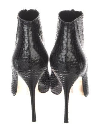 Manolo Blahnik Snakeskin Animal Print Lace-Up Boots