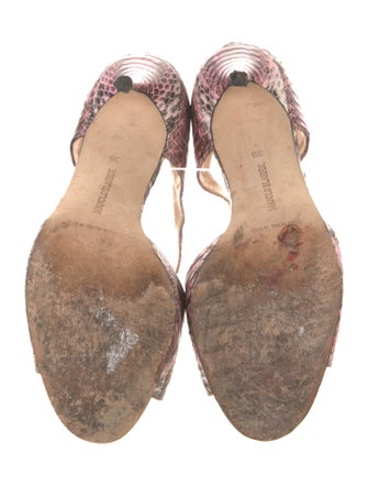 Manolo Blahnik Snakeskin Animal Print D'Orsay Pumps