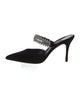 Manolo Blahnik Satin Crystal Embellishments Mules