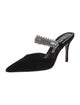 Manolo Blahnik Satin Crystal Embellishments Mules