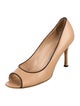 Manolo Blahnik Leather Grosgrain Trim Pumps