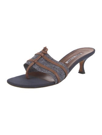 Manolo Blahnik Leather Slides