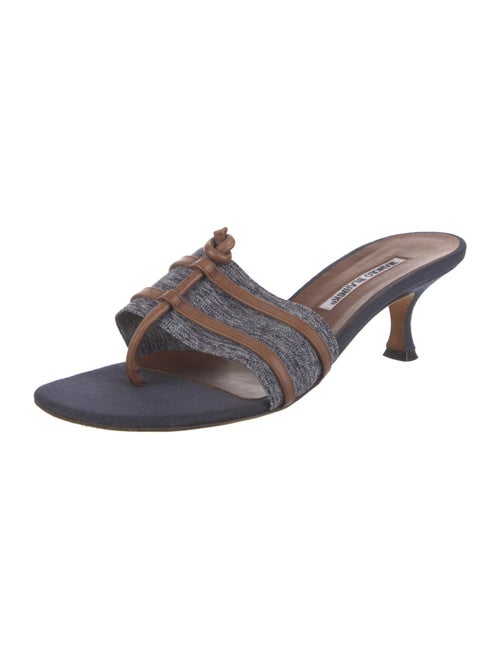 Manolo Blahnik Leather Slides