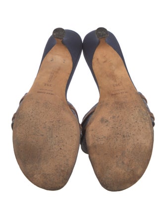 Manolo Blahnik Leather Slides