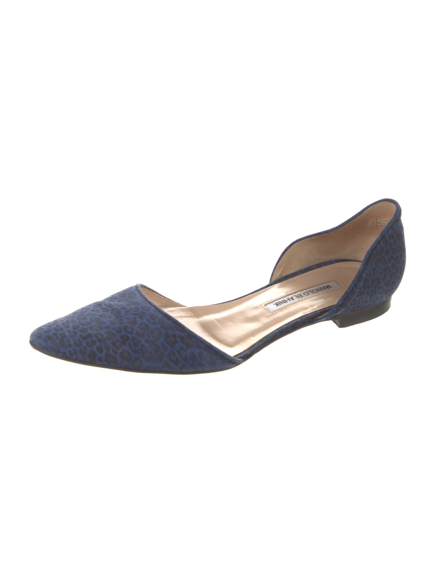 Manolo Blahnik Suede D'Orsay Flats